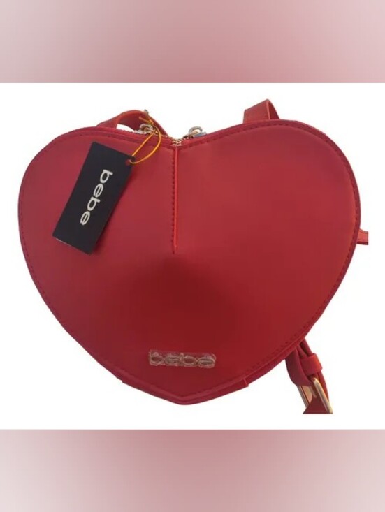 bebe Handbags - Bebe Red Heart-Shaped Crossbody Bag